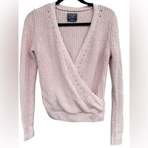 Abercrombie Baby Pink Crossover Sweater Sz Small Ballerina Core
